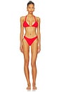 view 4 of 4 Basic Ruched Bikini Bottom in Red