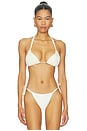 view 1 of 4 Mila Triangle Bikini Top in White