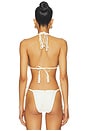 view 3 of 4 Mila Triangle Bikini Top in White