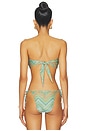 view 3 of 5 Detail Bandeau Bikini Top in Green Printed