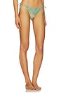 view 2 of 5 Teeny Tie Side Bikini Bottom in Green Printed
