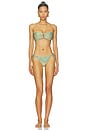 view 4 of 5 Teeny Tie Side Bikini Bottom in Green Printed