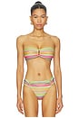 view 1 of 5 Detail Bandeau Bikini Top in Rainbow Stripe