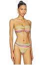 view 2 of 5 Detail Bandeau Bikini Top in Rainbow Stripe