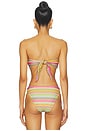 view 3 of 5 Detail Bandeau Bikini Top in Rainbow Stripe
