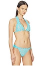 view 2 of 4 Lace Halter Bikini Top in Turquoise