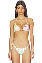 view 1 of 5 TOP BIKINI TRIANGULAR EMBROIDERED TRIANGLE BIKINI TOP in Paradise Bloom