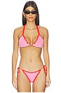 view 1 of 4 Wren Crochet Triangle Bikini Top in Rose