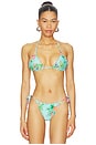 view 1 of 5 HAUT DE MAILLOT DE BAIN TRIANGLE EMBROIDERED LETTUCE EDGE TRIANGLE BIKINI TOP in Solana