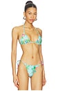 view 2 of 5 HAUT DE MAILLOT DE BAIN TRIANGLE EMBROIDERED LETTUCE EDGE TRIANGLE BIKINI TOP in Solana