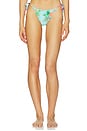 view 1 of 5 BAS DE MAILLOT DE BAIN AVEC LIENS À NOUER EMBROIDERED LETTUCE EDGE TIE SIDE BIKINI BOTTOM in Solana