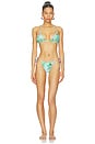 view 4 of 5 BAS DE MAILLOT DE BAIN AVEC LIENS À NOUER EMBROIDERED LETTUCE EDGE TIE SIDE BIKINI BOTTOM in Solana