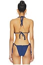 view 3 of 4 Mila Triangle Bikini Top in Navy