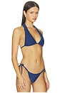 view 2 of 4 X Alice + Olivia Macrame Halter Bikini Top in Navy