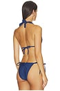 view 3 of 4 X Alice + Olivia Macrame Halter Bikini Top in Navy