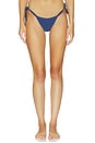 view 1 of 4 X Alice + Olivia Macrame Tie Side Teeny Bikini Bottom in Navy