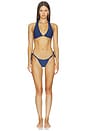 view 4 of 4 X Alice + Olivia Macrame Tie Side Teeny Bikini Bottom in Navy