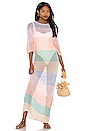 view 1 of 3 ROBE MAXI RAINBOW CROCHET in Pastels