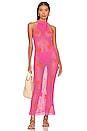 view 1 of 3 Crochet Hearts Halter Dress in Hot Pink
