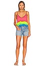 view 4 of 4 Cropped Rainbow Tier Cami in Bright
