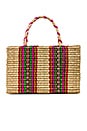 view 1 of 4 Straw Picnic Bag in Rainbow