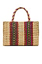 view 2 of 4 Straw Picnic Bag in Rainbow