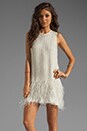 view 1 of 6 Allegra Feather Beaded Dress in Linen