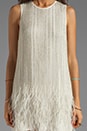 view 5 of 6 Allegra Feather Beaded Dress in Linen