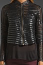 view 2 of 6 Leather Mesh Panel Jacket in Black