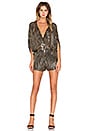 view 4 of 4 Kimora Sequin Romper in Antique Gold