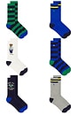 view 1 of 2 Polo Athletic Bear Socks 6-Pack in Navy & White
