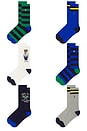 view 2 of 2 Polo Athletic Bear Socks 6-Pack in Navy & White