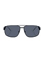 view 1 of 3 Pilot Sunglasses in Matte Navy Blue & Grey