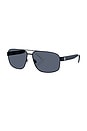 view 2 of 3 Pilot Sunglasses in Matte Navy Blue & Grey