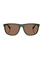 view 1 of 3 Sunglasses in Matte Dark Green & Dark Brown