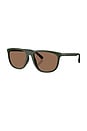 view 2 of 3 Sunglasses in Matte Dark Green & Dark Brown
