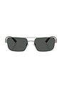 view 1 of 3 Rectangle Sunglasses in Bushed Gunmetal$ Dark Grey