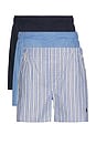 view 1 of 3 Classic Fit Cotton Boxer 3 Pack in Rimini Stripe, Muller Plaid, & Cruise Navy