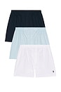 view 1 of 4 Classic Fit Cotton Boxer 3 Pack in White & Cruise Navy