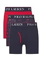 view 1 of 3 3 Pack Boxer Brief in Cruise Navy, Red Tossed Emblem Print, & Rl2000 Red