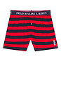 view 1 of 2 Exposed Waistband Knit Boxer With Bear in Cruise Navy & RL2000 Red Rugby Stripe