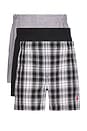 view 1 of 3 Classic Fit Cotton Boxer 3 Pack in Bengal Stripe, Stockton Plaid, & Polo Black