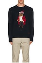 view 4 of 5 Long Sleeve Bear Pullover Sweater in RL Navy