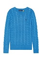 view 1 of 5 Cable Knit Crewneck Sweater in Blue Orbit