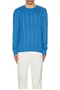 view 4 of 5 Cable Knit Crewneck Sweater in Blue Orbit