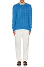 view 5 of 5 Cable Knit Crewneck Sweater in Blue Orbit