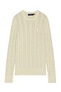 view 1 of 5 Garment Dyed Cable Knit Crewneck Sweater in Natural in Natural 