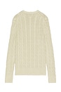 view 2 of 5 Garment Dyed Cable Knit Crewneck Sweater in Natural in Natural 