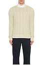view 4 of 5 Garment Dyed Cable Knit Crewneck Sweater in Natural in Natural 