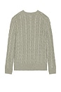 view 2 of 5 Cotton Cable Knit Crewneck Sweater in Fawn Grey Heather